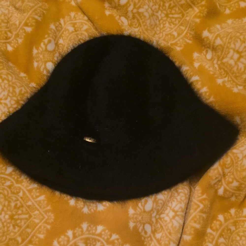 Scala Black Angora Blend Bucket Hat
